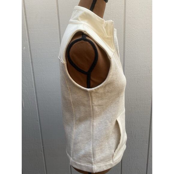 T By Talbots Vest Full Zip Mock Neck Fleece Lined Women's Size XS Ivory Cream - Picture 9 of 16